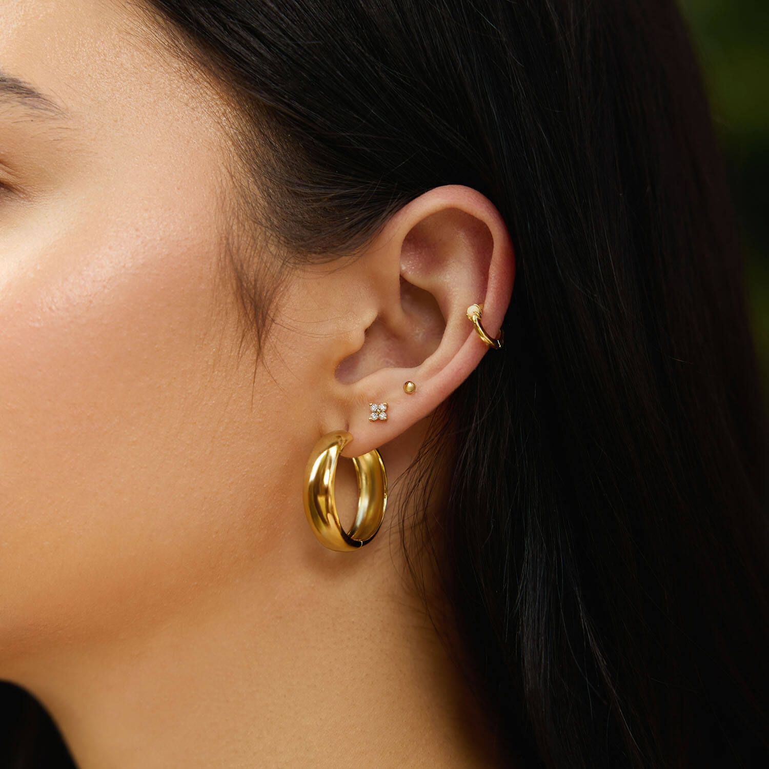  Sunny Sparkler - Ear studs - Silver / 14kt GP - Zirconia